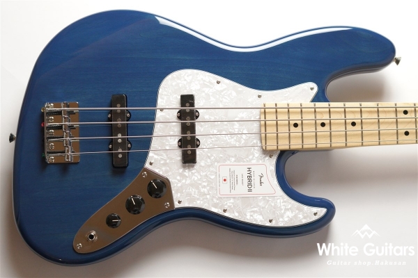 2021 Collection Made in Japan Hybrid II Jazz Bass - Indigo Trans